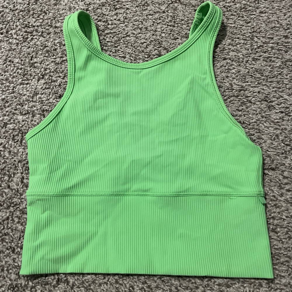 Vibrant Green Ribbed Tank Top - Picture 3 of 4